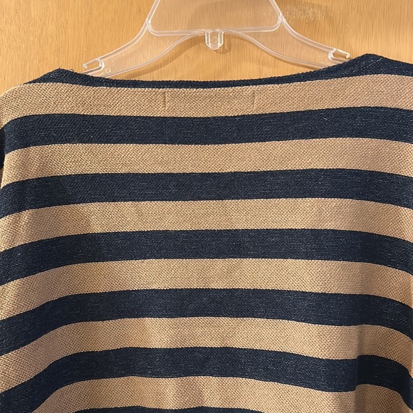 Journal Standard Luxe Striped Cropped Top Cotton Tan Navy Blue Size M-L - Picture 9 of 10
